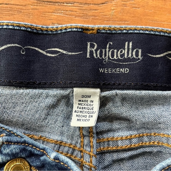 Plus size Wmns ralfaedo dark wash denim jeans tapered ankle stretchy Sz 30W - Picture 9 of 12